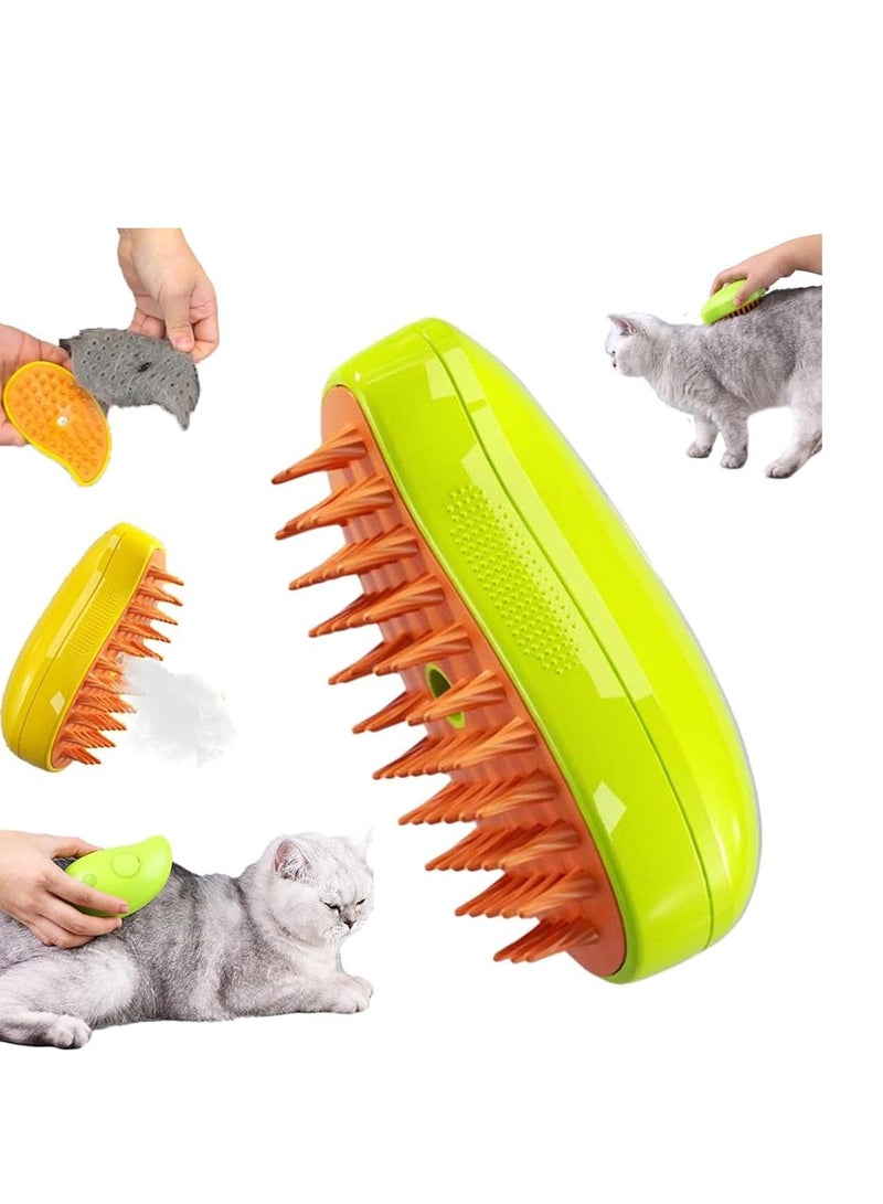 عام فرشاة القط 3 في 1 القط البخار فرشاة التنظيف الذاتي البخار القط فرشاة ، فرشاة القط البخار لتدليك فرشاة شعر القط لإزالة الشعر المتشابك والفاضل القضاء على الشعر الطائر (الأخضر) - Image 1